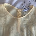 Giorgio Armani Vintage  unicorn top! Beautiful yellow, sheer, silk blend, flaws Photo 5