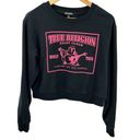 True Religion  Buddha Black Womens XLarge long Sleeve Crop Sweatshirt Photo 0