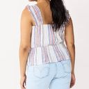 Draper James sleeveless smocked peplum waist striped cotton top size large Photo 1