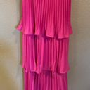 Lulus NWOT  Cascading Crush Hot Pink Tiered Bustier Midi Dress Photo 5