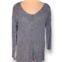 Vintage Havana  Women's Sweater Gray Knitted Shoulder Lace Neutral Knit Pullover Photo 0