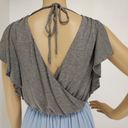 The Loft "" GRAY & LIGHT BLUE SATIN SKIRT SURPLICE BACK BLOUSON DRESS SZE: XS NWT $80 Photo 6