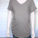 Isabel Maternity  Short Sleeve V-Neck T-Shirt in Gray Heather Size XL Photo 1