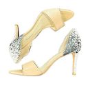 Loeffler Randall  EUC Leora Leather Embossed d'Orsay Sandal High Heel Shoes Snake Photo 0