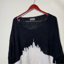 Wooden Ships  Oversized Skyline Black & White Boxed Pullover Sweater sz M / L Photo 3