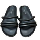 Everlane  Women’s "The Form" Three Strap Black Sandal Size 6 Puffy Slip On Slides Photo 1