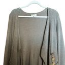 Umgee  Duster Womens Medium Beige Boho Waffle Knit Drape Cardigan Open Sweater Photo 1