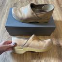 Dansko Tan Leather Platform Clogs Mules Slip On Shoes Photo 4