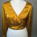 Wilfred Vivi Blouse Satin Wrap Around Jacquard Plunge Balloon Sleeve Sz Small Photo 7