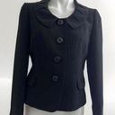 Tahari  Arthur S Levine Black 4 Button Blazer Pleated Collar Womens Petite 6P Photo 0