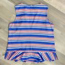 Tommy Hilfiger  Striped Peplum Hem Sleeveless Blouse Medium Tank Top Blue Red Photo 8