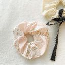 Free People  Cottagecore Boho Floral Pastel Pink Yellow Large Hair Scrunchie Set Photo 1