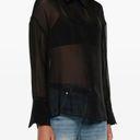 Retrofête retrofete Lovelyn Sheer Rhinestone Collar Shirt Black Womens Size Small Photo 5