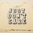 Urban Outfitters JUST DON’T CARE Cropped Graphic T- Shirt Photo 0