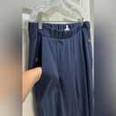 J.Jill  PureJill Women XLarge Navy Linen Blend Wide Leg Side Slit Crop Pants Photo 1