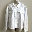 DKNY  Button Down Collared Long Sleeve Tailored Top White Pockets Women’s XL Photo 0