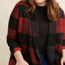 Modcloth  Simply Snuggly Red & Black Plaid Cardigan Sweater XL Photo 0