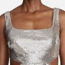 Halston Heritage HALSTON GUILIANA SILVER SEQUIN CUTOUT DRESS Photo 2