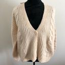 American Eagle  Women's Cable Knit Cardigan Sweater Beige Medium Cozy & Warm NWT Photo 2