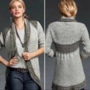 CAbi  Sweater Shadow Circle Gray Shawl Collar Chunky Knit Open Cardigan Sz Medium Photo 4