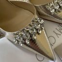 Jimmy Choo Champagne Heels 100 Crystal Tisso Photo 10