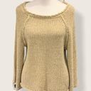 Aakaa  Chunky Knit Flare Sleeves Cream Sweater Size Small Photo 0