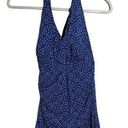 L.L.Bean  Swim Dress One Piece Swimsuit UV 40+ Blue Women's Size 8 D Cup NEW Photo 0