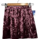 Abound New Nordstrom  Crushed Velvet Velour Mini Retro 90s Y2K Skirt Burgundy XXS Photo 0