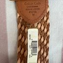 Calvin Klein Chunky Beige Braided Leather Belt Photo 5