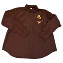 Disney Vintage  Winnie the Pooh Piglet Bee Real Button Down Shirt Maroon Size Med Photo 6