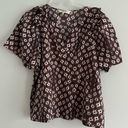 Poof SEA New York Geometric Print  Sleeve V-neck Blouse Photo 2