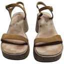 Lower East Side Vtg Y2K  Tan Suede Ankle Strap Chunky Wedge Platform Sandals 9.5 Photo 2