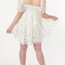 NWT BaeVely Babydoll Dress SMALL White Embroidered Mini Tulle Smocked Fairycore Photo 2