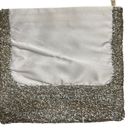 Banana Republic  grey silver Beaded Satin Fold-Over Clutch Bag Photo 2