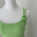 The Vintage Shop Vintage Monochromatic Lime Green Houndstooth Rose Tank Top Photo 1