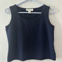 St. John  Tank Sweater Wool Sleeveless Scoop Neck Navy Blue Small Photo 2