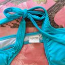 y2k 2000s bright turquoise blue halter wrap bikini top Photo 7