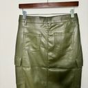 Hunter & Brown Vegan leather cargo midi skirt camo green size M NWT Photo 7