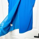 Rebecca Taylor  Split Back Short Sleeve Crepe Top Size 2 Blue Flowy Photo 5