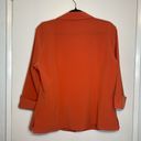 Dress Barn  Vintage Y2K Orange Retro Stretchy Button Up Mod Diner Blouse Size L Photo 6