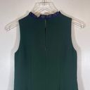 J.Crew NWT  Women's Green Dress With Blue Ruffle Trim Sleeveless Zip Back Sz 0P Photo 6