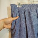 Jones New York  Linen Blend Casual Lightweight Blue Capri Cropped Ankle Pants Photo 5