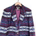 Vintage Southwestern Print Casablanca Boxy Wool Sweater Blanket Blazer Jacket Size 10 Photo 8