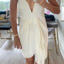 Michelle Mason 𝅺 White Strapless Velvet dress Photo 4