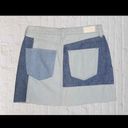 Hollister Size 7/28 High-Rise Denim Patchwork Mini Skirt Raw Hem Streetwear Photo 5