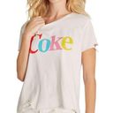 Wildfox  Vanilla White Coke Stellar Graphic Tee Distressed Women's Size Small Photo 0