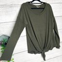 ee:some  Dark Green Long Sleeve Scoop Neck Tie Front Sweater Top Size XL Photo 2