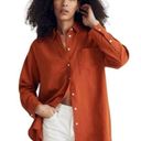 Madewell  The Linen-Blend Oversized Shirt in burnt orange L Photo 1