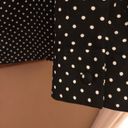 Rebecca Minkoff  Polka Dot Deep V Neck Tie Long Sleeve Blouse Black White Small Photo 5