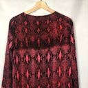 BB Dakota  Red & Black Ikat Snake Print Long Sleeve Shift Dress XS Photo 6